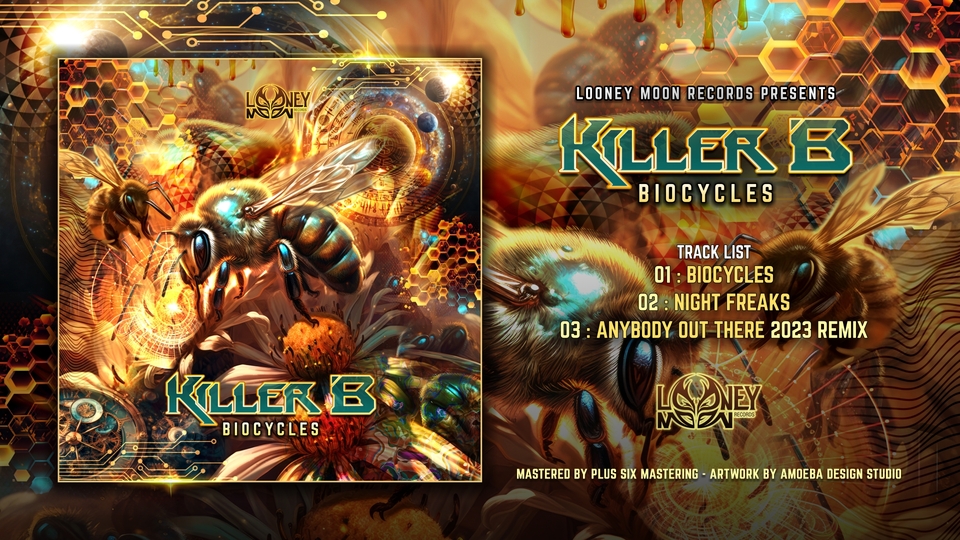 KILLER B is BACK with his new E.P. BioCyclesOne of The Looney Moon Records’ oldest legends is back with 3 original tracks including a fresh 2023 remix of his classic Mo:Dem release. Dropping straight from his studio on the foot of the Oudtiniqua mountains in the Garden Route, South Africa. Killer B has been crafting his new tunes to be in a more classic hypnotic style while banging fat basslines with intricate psychedelic grooves, ensuring many happy dancefloors around the world. Artwork by Amoeba Design StudioMastered by Plus Six MasteringEXCLUSIVE to Beatport for the first 2weekshttps://www.beatport.com/release/biocycles/4224920AVAILABLE on BANDCAMP SOONhttps://looneymoonrecords.bandcamp.com/